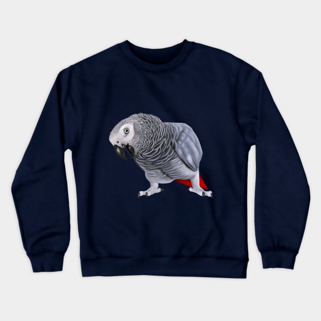 African Grey Parrot Crewneck Sweatshirt by Mehu Art